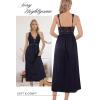 imageALCEA ROSEA Womens Sexy Lingerie Sheer Mesh Babydoll Sleepwear Pajamas Lace V Neck Sleeveless Chemise Nightgowns 3805Dark Bluesilky