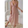 imageALCEA ROSEA Womens Sexy Lingerie Sheer Mesh Babydoll Sleepwear Pajamas Lace V Neck Sleeveless Chemise Nightgowns 3805Dirty Pink