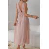 imageALCEA ROSEA Womens Sexy Lingerie Sheer Mesh Babydoll Sleepwear Pajamas Lace V Neck Sleeveless Chemise Nightgowns 3805Dirty Pink