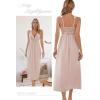 imageALCEA ROSEA Womens Sexy Lingerie Sheer Mesh Babydoll Sleepwear Pajamas Lace V Neck Sleeveless Chemise Nightgowns 3805Pink Cakesilky