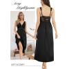 imageALCEA ROSEA Womens Sexy Lingerie Sheer Mesh Babydoll Sleepwear Pajamas Lace V Neck Sleeveless Chemise Nightgowns 3805Pitch Blacksilky