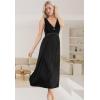 imageALCEA ROSEA Womens Sexy Lingerie Sheer Mesh Babydoll Sleepwear Pajamas Lace V Neck Sleeveless Chemise Nightgowns 3805Pitch Blacksilky