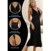 imageALCEA ROSEA Womens Sexy Lingerie Sheer Mesh Babydoll Sleepwear Pajamas Lace V Neck Sleeveless Chemise Nightgowns 3805Pitch Blacksilky