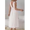 imageALCEA ROSEA Womens Sexy Lingerie Sheer Mesh Babydoll Sleepwear Pajamas Lace V Neck Sleeveless Chemise Nightgowns 3805White