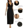 imageALCEA ROSEA Womens Sexy Nightgowns Long Floral Lace silky Lingerie supportive Chemises Full slip for Women Elegant Sleepwear123black