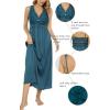 imageALCEA ROSEA Womens Sexy Nightgowns Long Floral Lace silky Lingerie supportive Chemises Full slip for Women Elegant Sleepwear123blackish Green