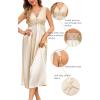 imageALCEA ROSEA Womens Sexy Nightgowns Long Floral Lace silky Lingerie supportive Chemises Full slip for Women Elegant Sleepwear123champagne