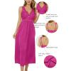 imageALCEA ROSEA Womens Sexy Nightgowns Long Floral Lace silky Lingerie supportive Chemises Full slip for Women Elegant Sleepwear123fuchsia Red