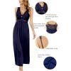 imageALCEA ROSEA Womens Sexy Nightgowns Long Floral Lace silky Lingerie supportive Chemises Full slip for Women Elegant Sleepwear123navy Blue