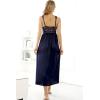 imageALCEA ROSEA Womens Sexy Nightgowns Long Floral Lace silky Lingerie supportive Chemises Full slip for Women Elegant Sleepwear123navy Blue