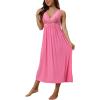 imageALCEA ROSEA Womens Sexy Nightgowns Long Floral Lace silky Lingerie supportive Chemises Full slip for Women Elegant SleepwearBright Pinkjersey
