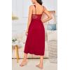 imageALCEA ROSEA Womens Sexy Nightgowns Long Floral Lace silky Lingerie supportive Chemises Full slip for Women Elegant SleepwearBurgundy