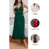 imageALCEA ROSEA Womens Sexy Nightgowns Long Floral Lace silky Lingerie supportive Chemises Full slip for Women Elegant SleepwearDark Green