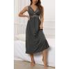 imageALCEA ROSEA Womens Sexy Nightgowns Long Floral Lace silky Lingerie supportive Chemises Full slip for Women Elegant SleepwearDark Greyjersey