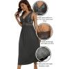 imageALCEA ROSEA Womens Sexy Nightgowns Long Floral Lace silky Lingerie supportive Chemises Full slip for Women Elegant SleepwearDark Greyjersey