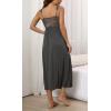 imageALCEA ROSEA Womens Sexy Nightgowns Long Floral Lace silky Lingerie supportive Chemises Full slip for Women Elegant SleepwearDark Greyjersey