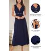 imageALCEA ROSEA Womens Sexy Nightgowns Long Floral Lace silky Lingerie supportive Chemises Full slip for Women Elegant SleepwearNavy Blue