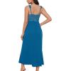 imageALCEA ROSEA Womens Sexy Nightgowns Long Floral Lace silky Lingerie supportive Chemises Full slip for Women Elegant SleepwearPeacock Blue