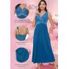 imageALCEA ROSEA Womens Sexy Nightgowns Long Floral Lace silky Lingerie supportive Chemises Full slip for Women Elegant SleepwearPeacock Blue