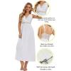 imageALCEA ROSEA Womens Sexy Nightgowns Long Floral Lace silky Lingerie supportive Chemises Full slip for Women Elegant SleepwearWhitejersey