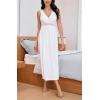 imageALCEA ROSEA Womens Sexy Nightgowns Long Floral Lace silky Lingerie supportive Chemises Full slip for Women Elegant SleepwearWhitejersey