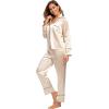 imageALCEA ROSEA Womens Silk Satin Pajamas Set 2 Piece Silky Pj Sets Sleepwear Loungewear Button Down Short Sleeve Bridesmaid PjsChampagne