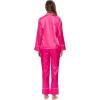 imageALCEA ROSEA Womens Silk Satin Pajamas Set 2 Piece Silky Pj Sets Sleepwear Loungewear Button Down Short Sleeve Bridesmaid PjsFuchsia