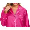 imageALCEA ROSEA Womens Silk Satin Pajamas Set 2 Piece Silky Pj Sets Sleepwear Loungewear Button Down Short Sleeve Bridesmaid PjsFuchsia