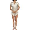 imageALCEA ROSEA Womens Silk Satin Pajamas Set 2 Piece Silky Pj Sets Sleepwear Loungewear Button Down Short Sleeve Bridesmaid PjsGold Champagne