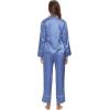 imageALCEA ROSEA Womens Silk Satin Pajamas Set 2 Piece Silky Pj Sets Sleepwear Loungewear Button Down Short Sleeve Bridesmaid PjsMidnight Blue