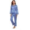 imageALCEA ROSEA Womens Silk Satin Pajamas Set 2 Piece Silky Pj Sets Sleepwear Loungewear Button Down Short Sleeve Bridesmaid PjsMidnight Blue