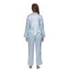 imageALCEA ROSEA Womens Silk Satin Pajamas Set 2 Piece Silky Pj Sets Sleepwear Loungewear Button Down Short Sleeve Bridesmaid PjsMoon Blue