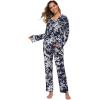 imageALCEA ROSEA Womens Silk Satin Pajamas Set 2 Piece Silky Pj Sets Sleepwear Loungewear Button Down Short Sleeve Bridesmaid PjsNavy Flower