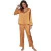 imageALCEA ROSEA Womens Silk Satin Pajamas Set 2 Piece Silky Pj Sets Sleepwear Loungewear Button Down Short Sleeve Bridesmaid PjsRich Gold