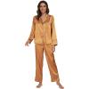 imageALCEA ROSEA Womens Silk Satin Pajamas Set 2 Piece Silky Pj Sets Sleepwear Loungewear Button Down Short Sleeve Bridesmaid PjsRich Gold
