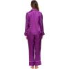 imageALCEA ROSEA Womens Silk Satin Pajamas Set 2 Piece Silky Pj Sets Sleepwear Loungewear Button Down Short Sleeve Bridesmaid PjsViolet