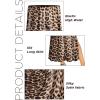 imageALCEA ROSEA Womens Silky Satin Midi Skirt High Waist Elastic Waist A Line Skirt with Slit7819cheetah