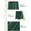 imageALCEA ROSEA Womens Silky Satin Midi Skirt High Waist Elastic Waist A Line Skirt with Slit7819dark Green