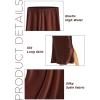 imageALCEA ROSEA Womens Silky Satin Midi Skirt High Waist Elastic Waist A Line Skirt with Slit7819khaki