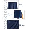 imageALCEA ROSEA Womens Silky Satin Midi Skirt High Waist Elastic Waist A Line Skirt with Slit7819navy