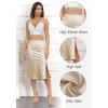 imageALCEA ROSEA Womens Silky Satin Midi Skirt High Waist Elastic Waist A Line Skirt with SlitChampagne