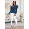 imageALCEA ROSEA Womens Sweater Sexy Fitted Zipper V Neck Knitwear Pullover SweaterFog Blue01
