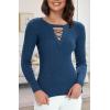 imageALCEA ROSEA Womens Sweater Sexy Fitted Zipper V Neck Knitwear Pullover SweaterFog Blue01