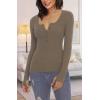 imageALCEA ROSEA Womens Sweater Sexy Fitted Zipper V Neck Knitwear Pullover SweaterKhaki
