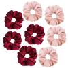 imageALCEA ROSEA Hair Ties Silk Scrunchies for Women Girls 8 Pack Satin Elastic Tie Scrunchie No Damage Ponytail Holders Hair Bands 88G82B