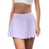 imageALCEA ROSEA Woman Athletic Mini Skirts Casual High Waisted Scalloped Hem Skorts with Pockets for Golf Tennis Sport 7885Light Purple