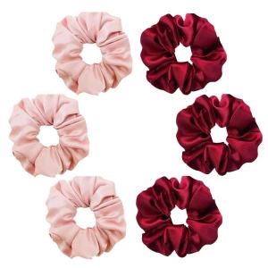 imageALCEA ROSEA Hair Ties Silk Scrunchies for Women Girls 8 Pack Satin Elastic Tie Scrunchie No Damage Ponytail Holders Hair Bands 88G62A