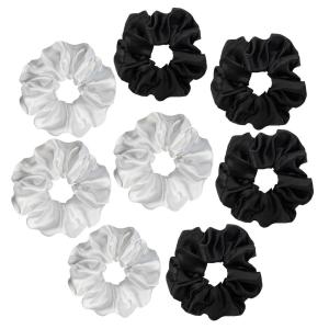 imageALCEA ROSEA Hair Ties Silk Scrunchies for Women Girls 8 Pack Satin Elastic Tie Scrunchie No Damage Ponytail Holders Hair Bands 88G82A