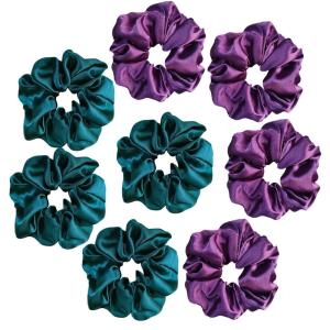 imageALCEA ROSEA Hair Ties Silk Scrunchies for Women Girls 8 Pack Satin Elastic Tie Scrunchie No Damage Ponytail Holders Hair Bands 88G82C