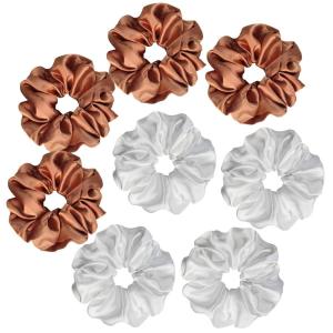 imageALCEA ROSEA Hair Ties Silk Scrunchies for Women Girls 8 Pack Satin Elastic Tie Scrunchie No Damage Ponytail Holders Hair Bands 88G82H